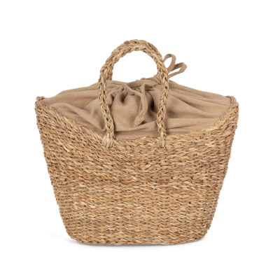 Eco-friendly half-moon seagrass basket bag
